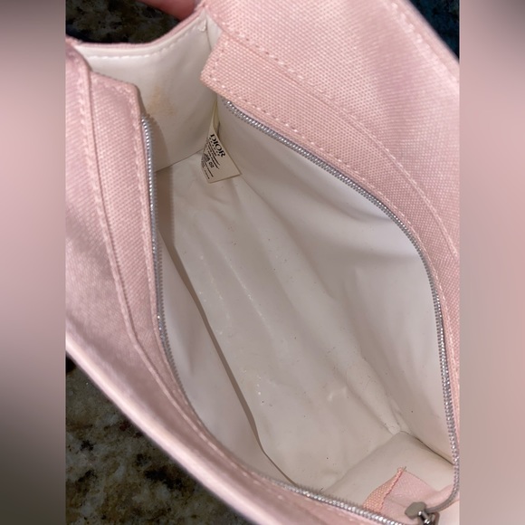 Christian Dior Fabric Pink CD Logo Makeup Misc Purse Travel Bag Clutch Case - Picture 5 of 6